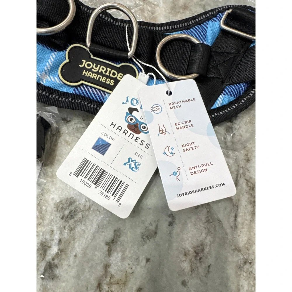 Joyride Blue Plaid Dog Harness Size XS NWT